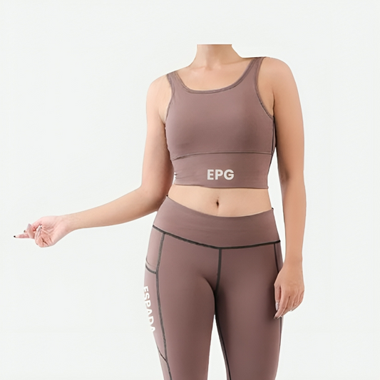 BROWN ENHANCE SPORTS BRA